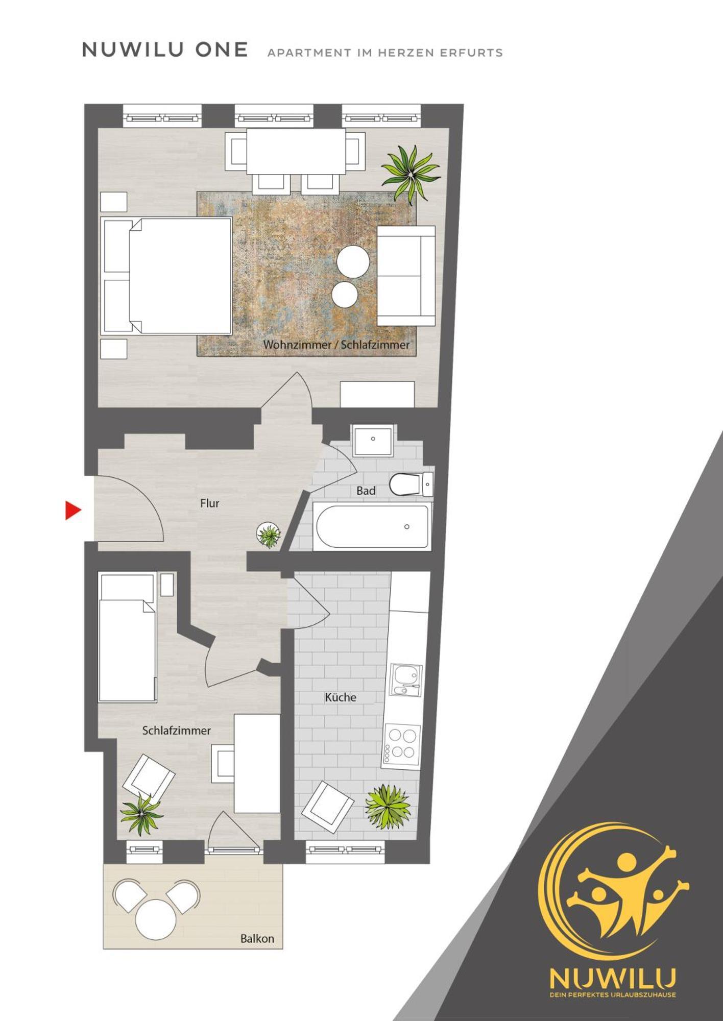 Nuwilu One - Mit Balkon Im Herzen Erfurts - Magenta Tv- Netflix - Apartment *